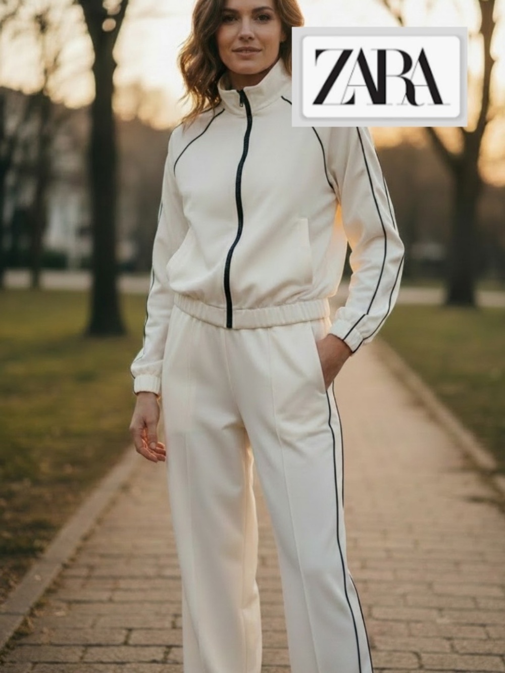 Zara  beige /black jogging set, XL/L, GP1572
